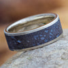 Solid Dinosaur Bone Wedding Band in White Gold