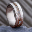 Meteorite Wedding Band with Dinosaur Bone Inlay