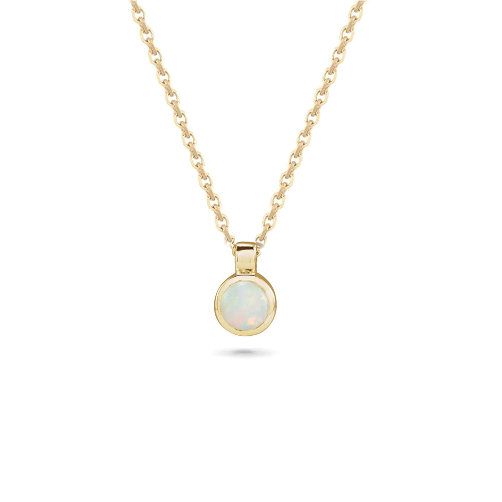 Bezel set hot sale opal necklace