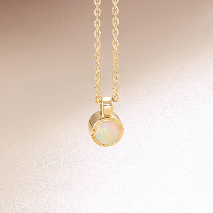 Yellow Gold Opal Necklace