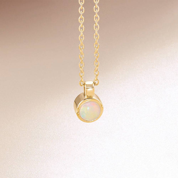 Yellow Gold Opal Necklace