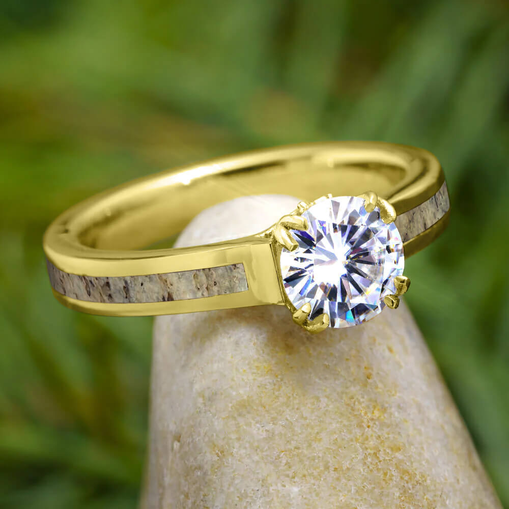 Moissanite Engagement Ring in Gold