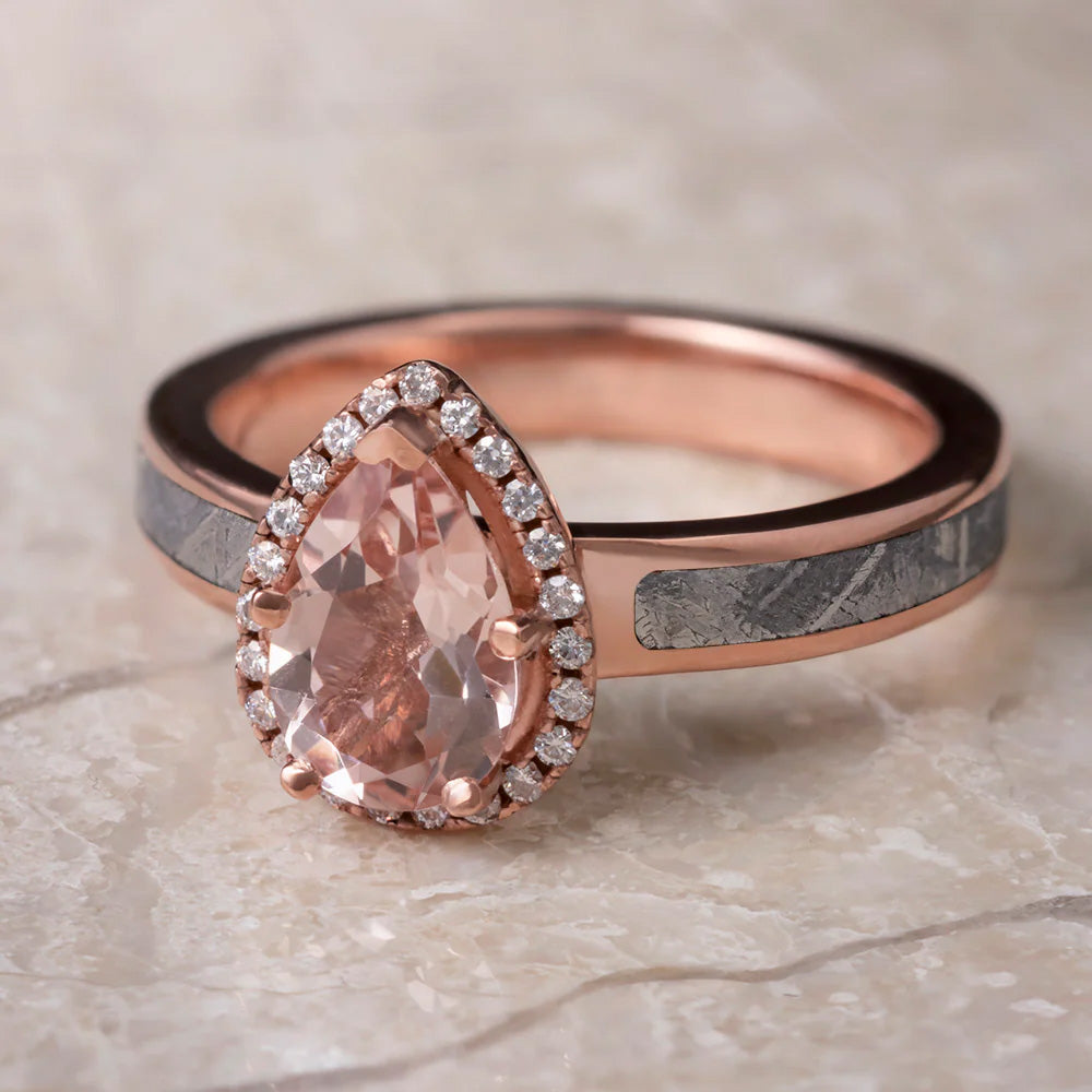 Pear Cut Morganite Engagement Ring