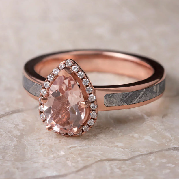 Pear Cut Morganite Engagement Ring