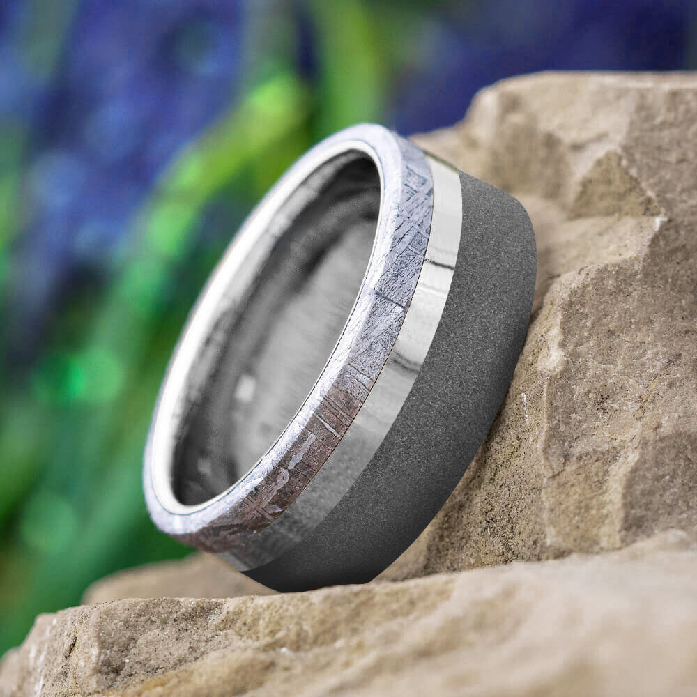 Titanium and Authentic Meteorite Ring