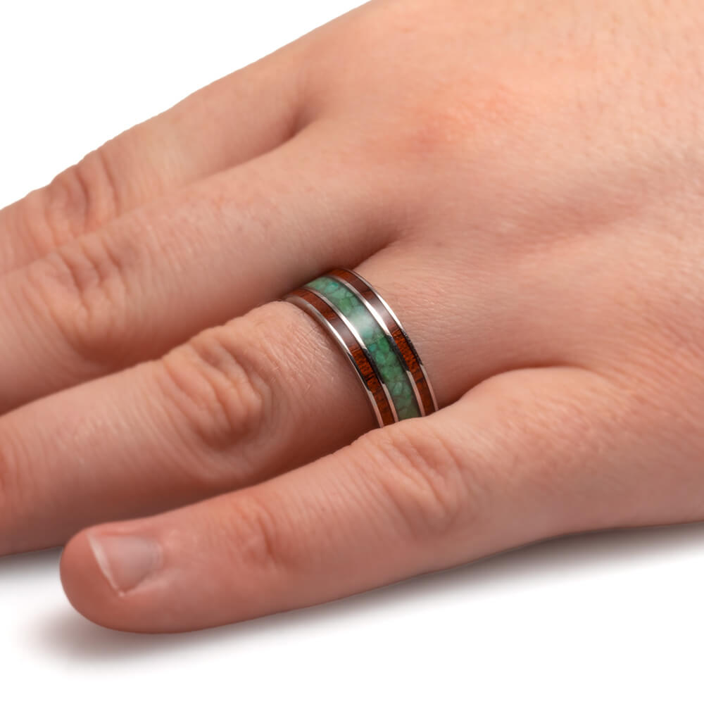 Wood and Stone Wedding Band