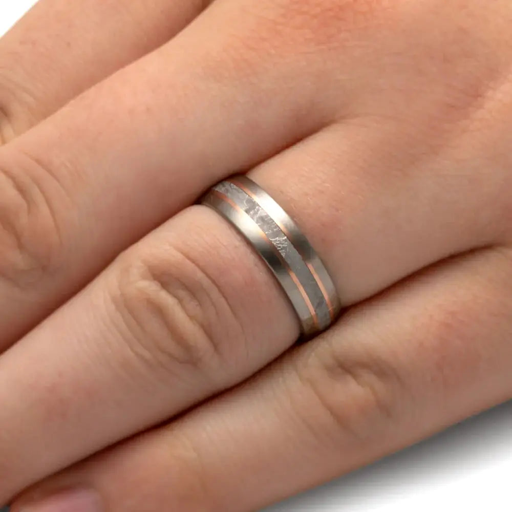 Meteorite Ring on Hand