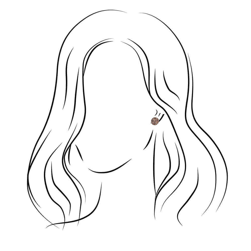 Outline of a person with long hair on a white background