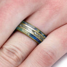 Memorial Ring with Flower Inlay On Hand