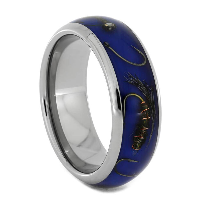 fish lure wedding rings Fly Fishing Lure Ring in Titanium
