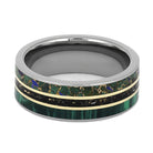 Unique Stardust and Malachite Ring for Men