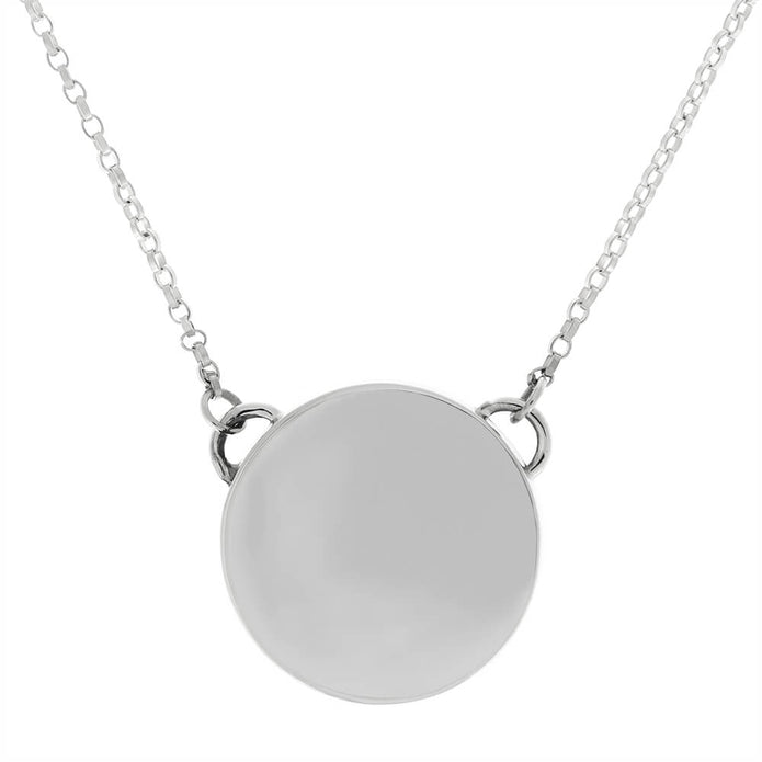 Plain back of meteorite round bezel necklace
