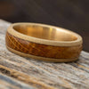 Yellow Gold and Whiskey Oak Wedding Band