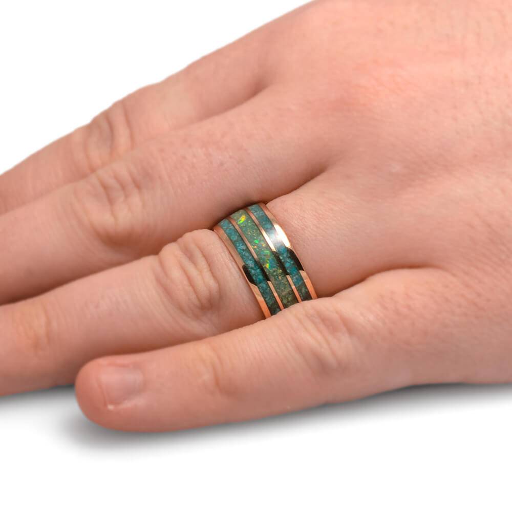 Turquoise and Opal Wedding Band