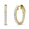 by Jewelry by Johan Yellow Gold Hoop Earrings with Charles & Colvard Moissanite 002216