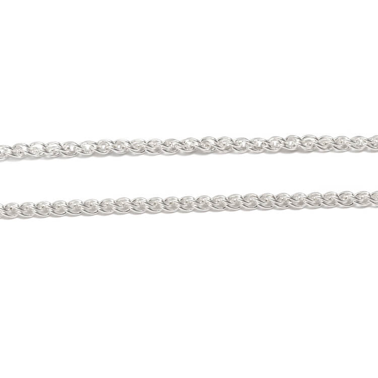 Silver chain on a white background