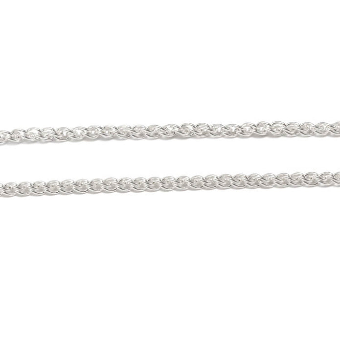 Silver chain on a white background