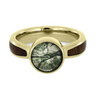 Moss Agate Ring in Yellow Gold