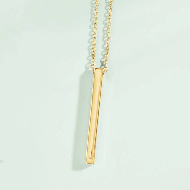 Solid Gold Bar Necklace in Yellow