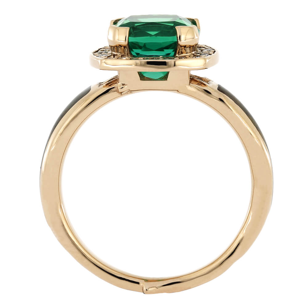 Natural Engagement Ring with Emerald