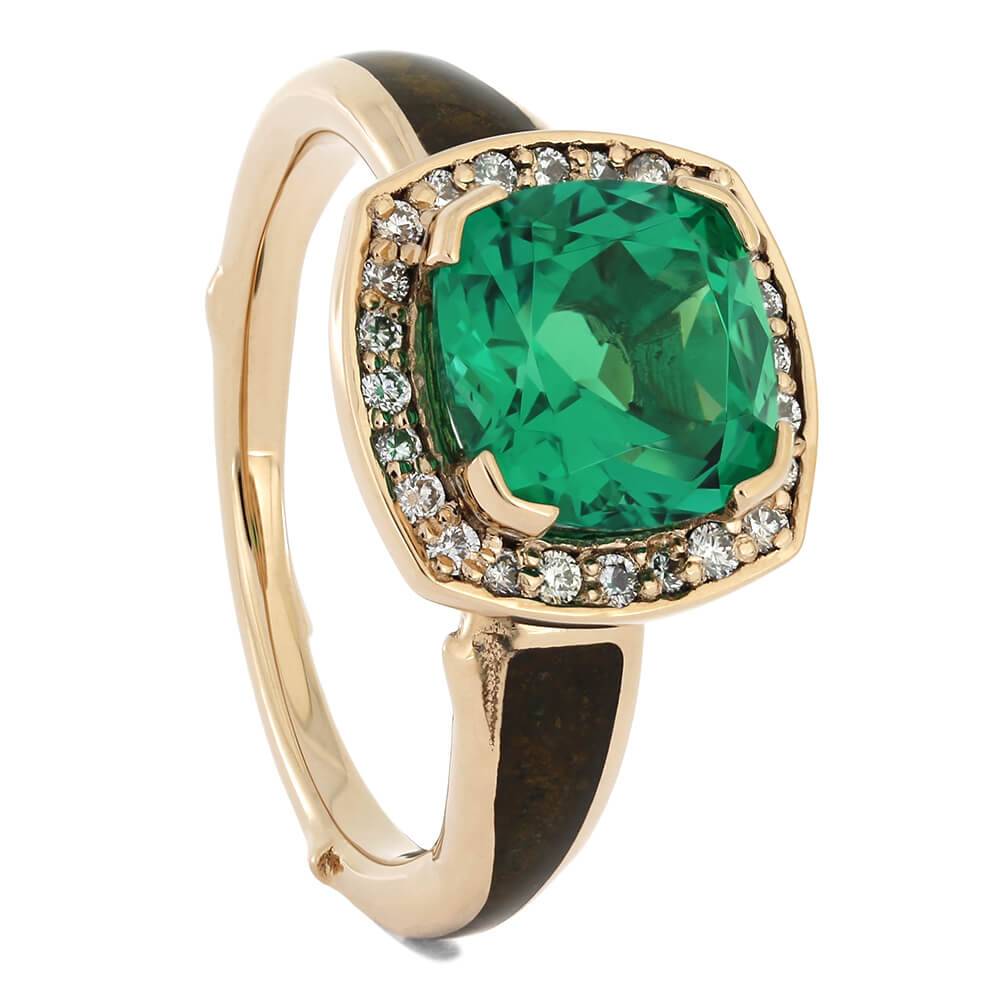 Emerald Halo Engagement Ring
