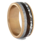 Meteorite and Mother of Pearl Wedding Band
