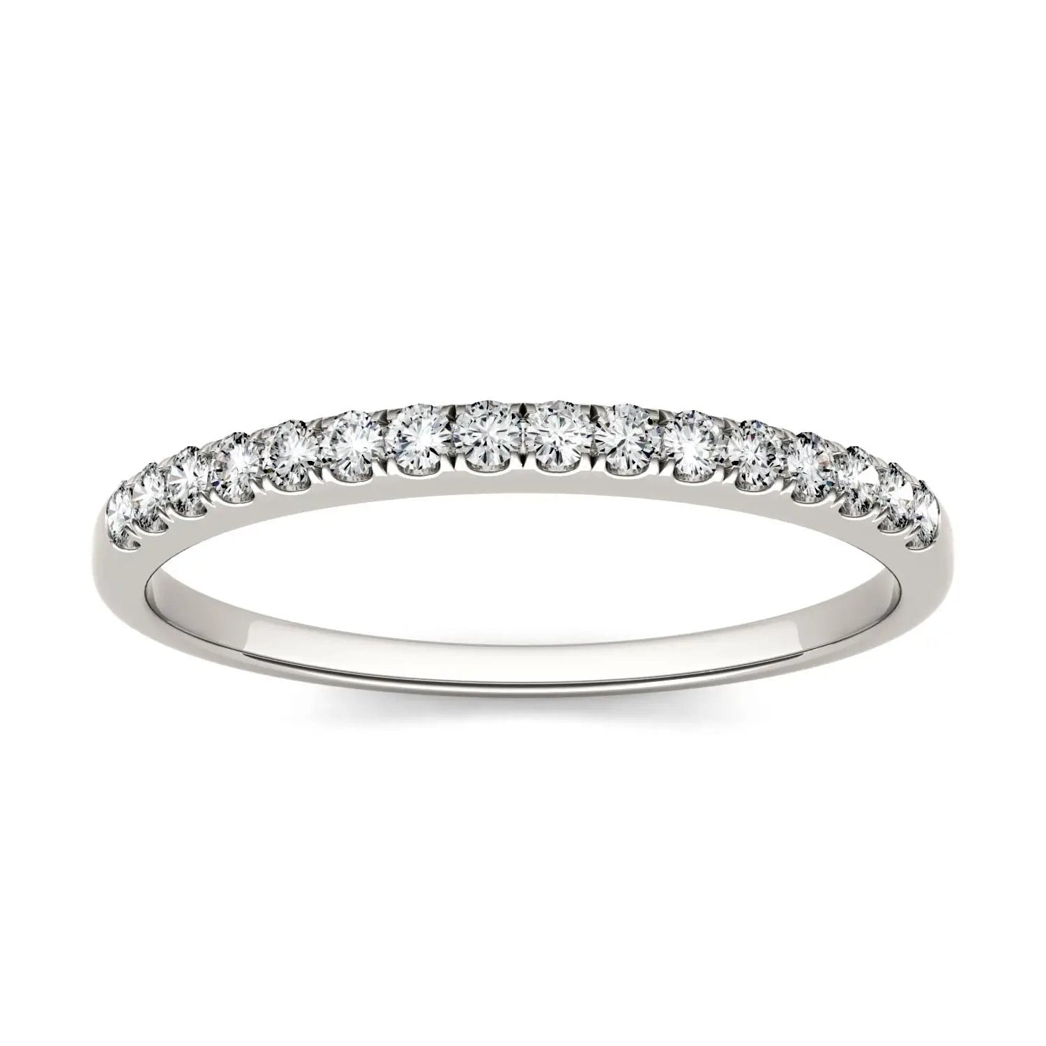 Charles & Colvard Moissanite Women's Half Eternity Wedding Band - Jewelry by Johan