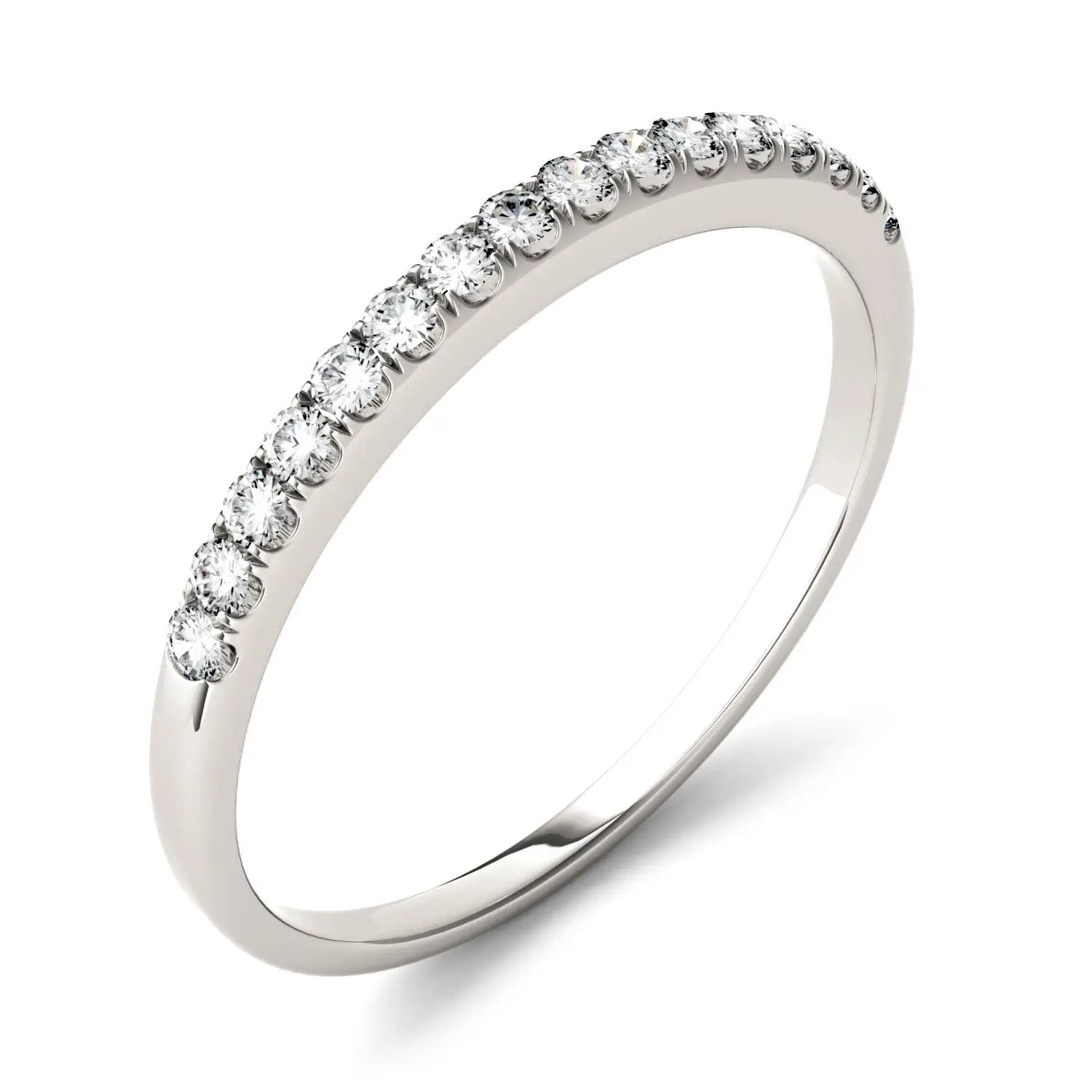 Charles & Colvard Moissanite Women's Half Eternity Wedding Band - Jewelry by Johan