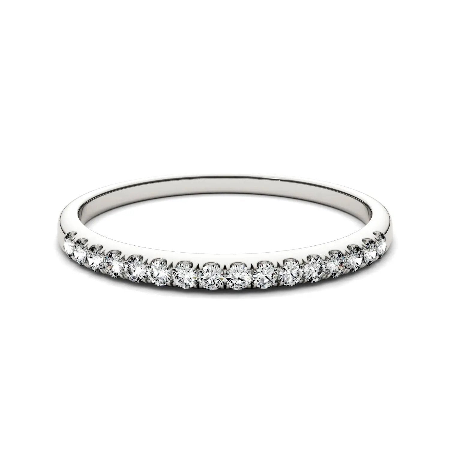 Charles & Colvard Moissanite Women's Half Eternity Wedding Band - Jewelry by Johan