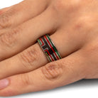 Bounty Hunter Ring with Red and Green Pinstripes