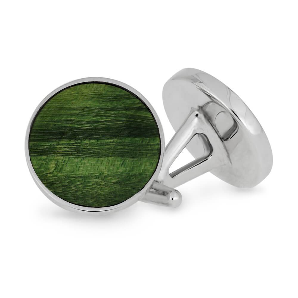 Green Box Elder Burl Wood Cuff Links