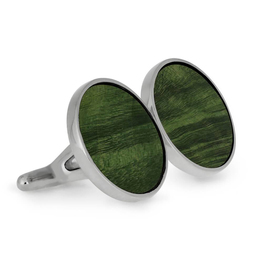 Green Wood Cuff Links