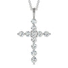 by Jewelry by Johan Moissanite Cross Necklace by Charles & Colvard in White Gold 002225