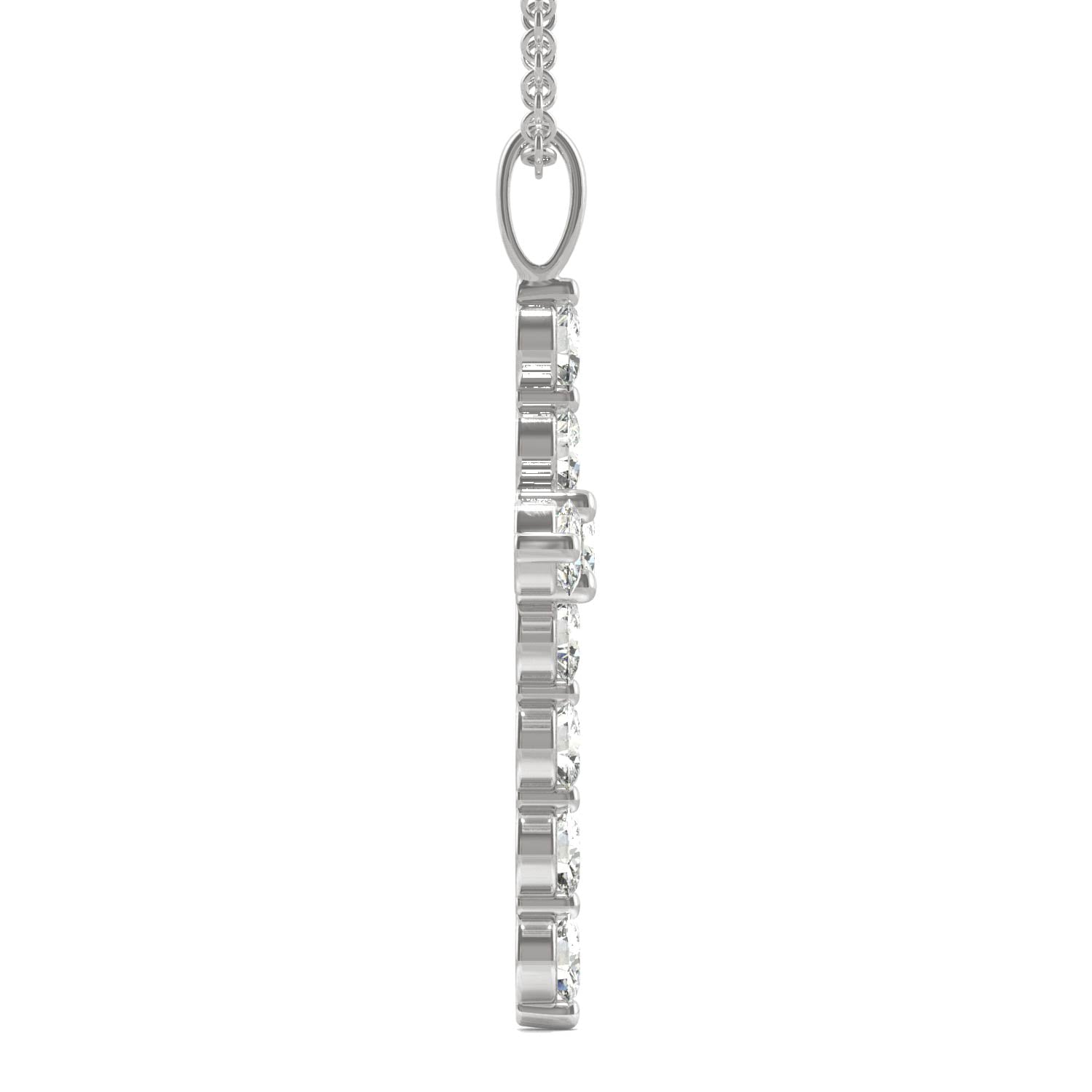 by Jewelry by Johan Moissanite Cross Necklace by Charles & Colvard in White Gold 002226