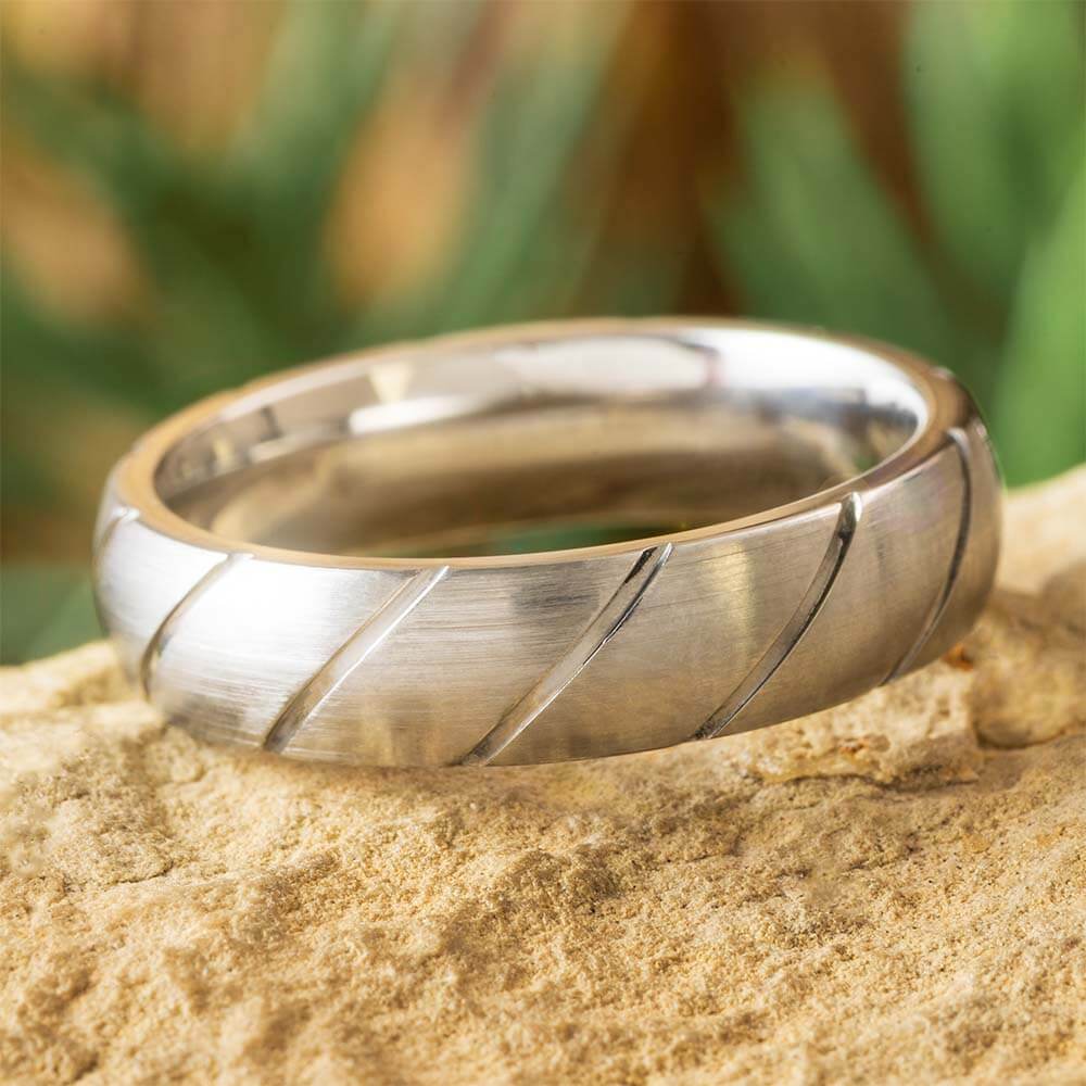 Spiral Wedding Band in Titanium