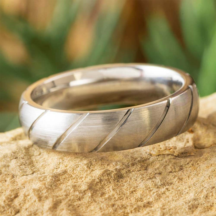 Spiral Wedding Band in Titanium