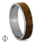 Core C Ring Design: 6 mm width featuring a 5 mm Whiskey Barrel Oak Wood inlay flanked by 0.5 mm Titanium edges.