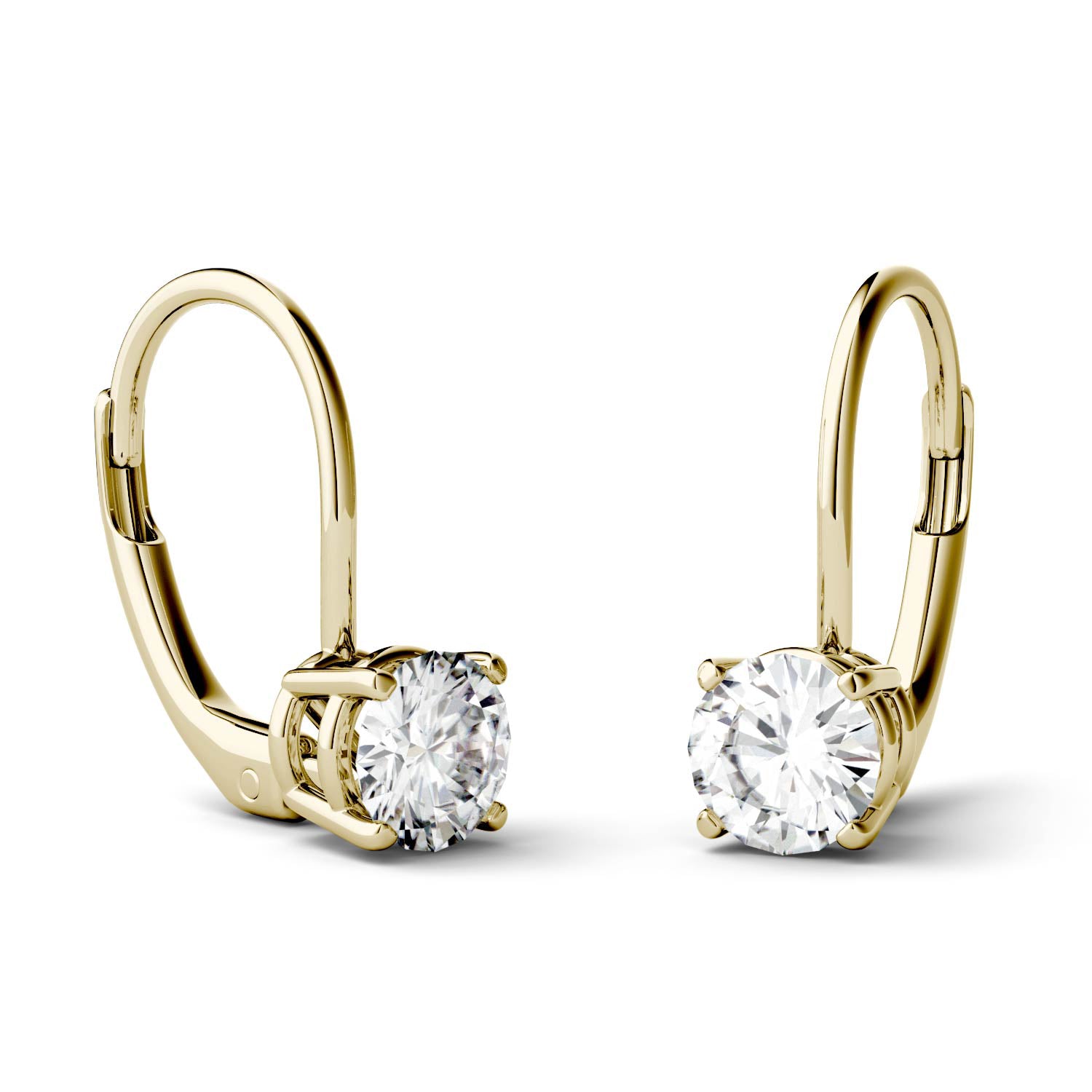 by Jewelry by Johan Leverback Yellow Gold Earrings with Charles & Colvard Moissanite 002232