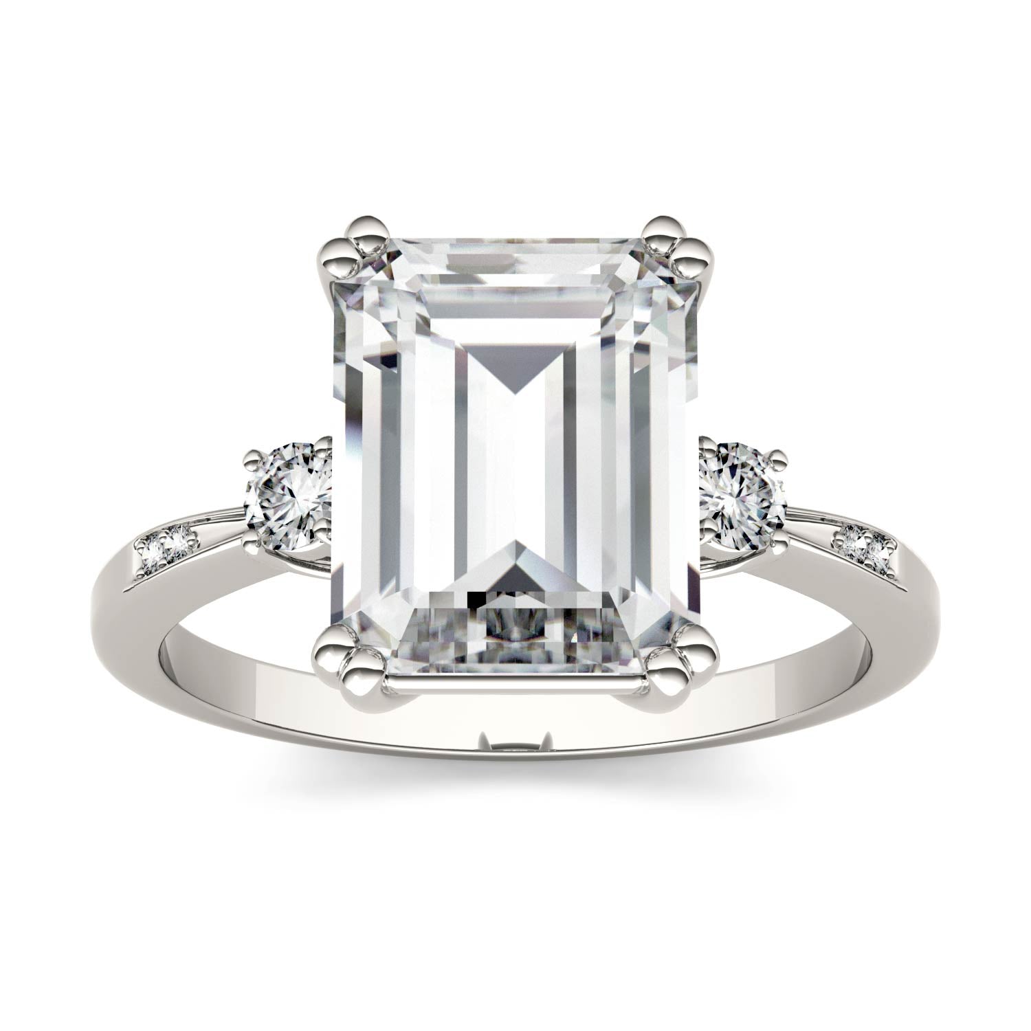 by Jewelry by Johan Emerald Cut, 3.55 ct, Charles & Colvard Moissanite Ring in White Gold 002152