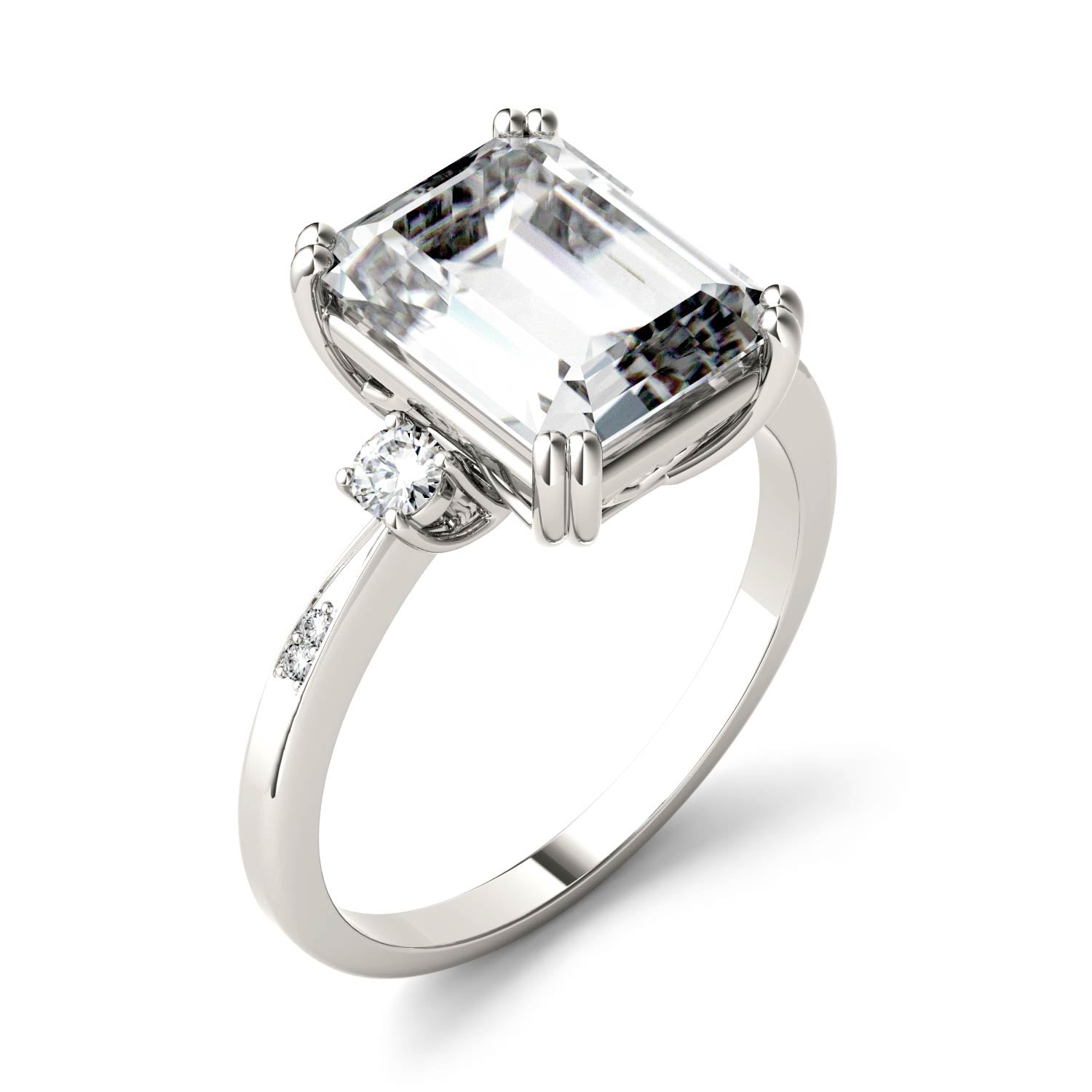 by Jewelry by Johan Emerald Cut, 3.55 ct, Charles & Colvard Moissanite Ring in White Gold 002151