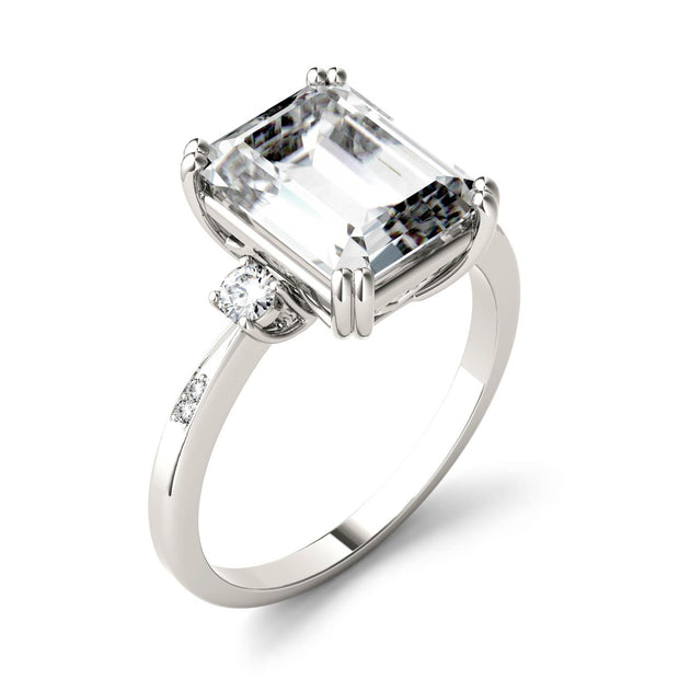 by Jewelry by Johan Emerald Cut, 3.55 ct, Charles & Colvard Moissanite Ring in White Gold 002151