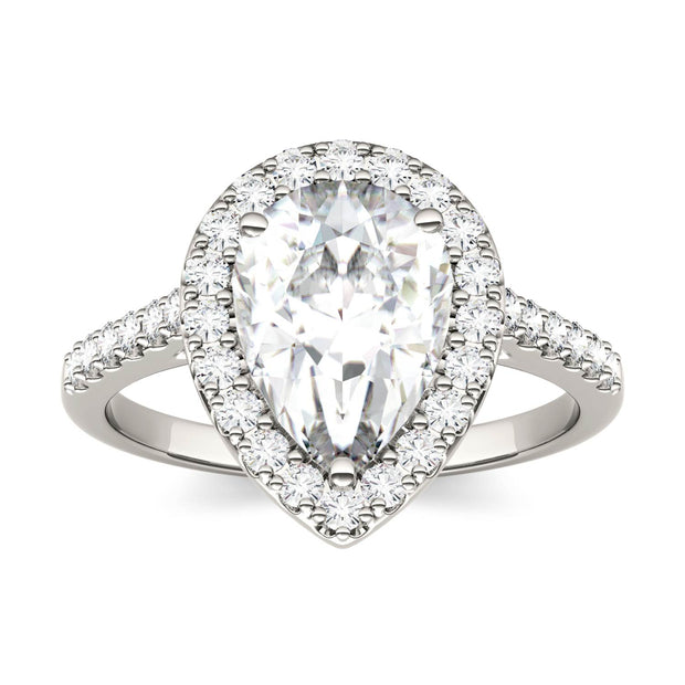 by Jewelry by Johan Charles & Colvard 2.1 ct Pear Moissanite Halo in White Gold Band 002162