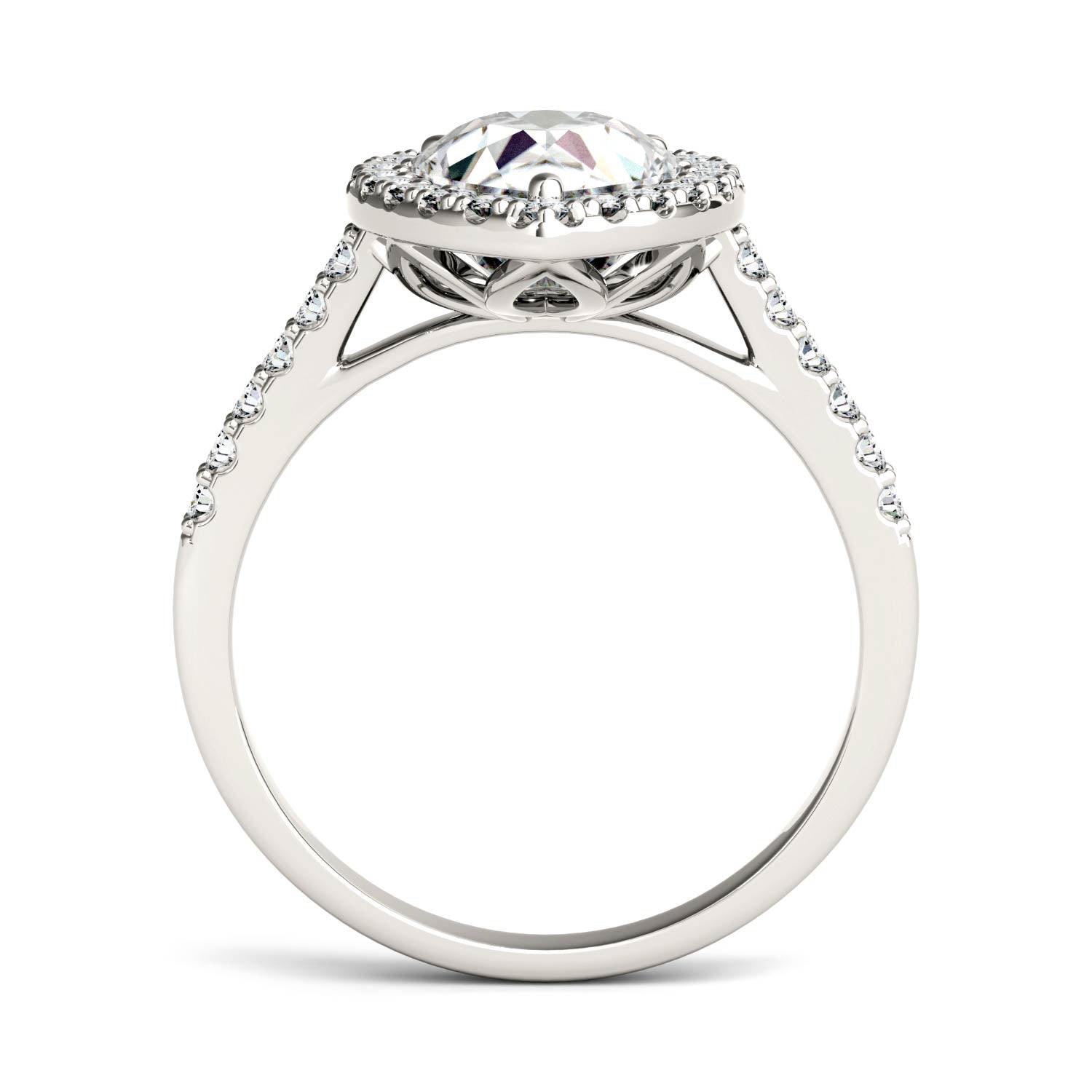 by Jewelry by Johan Charles & Colvard 2.1 ct Pear Moissanite Halo in White Gold Band 002165