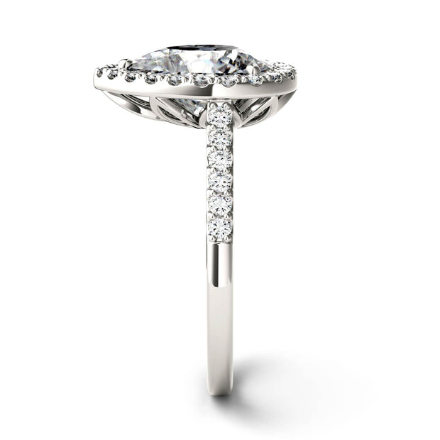 by Jewelry by Johan Charles & Colvard 2.1 ct Pear Moissanite Halo in White Gold Band 002163