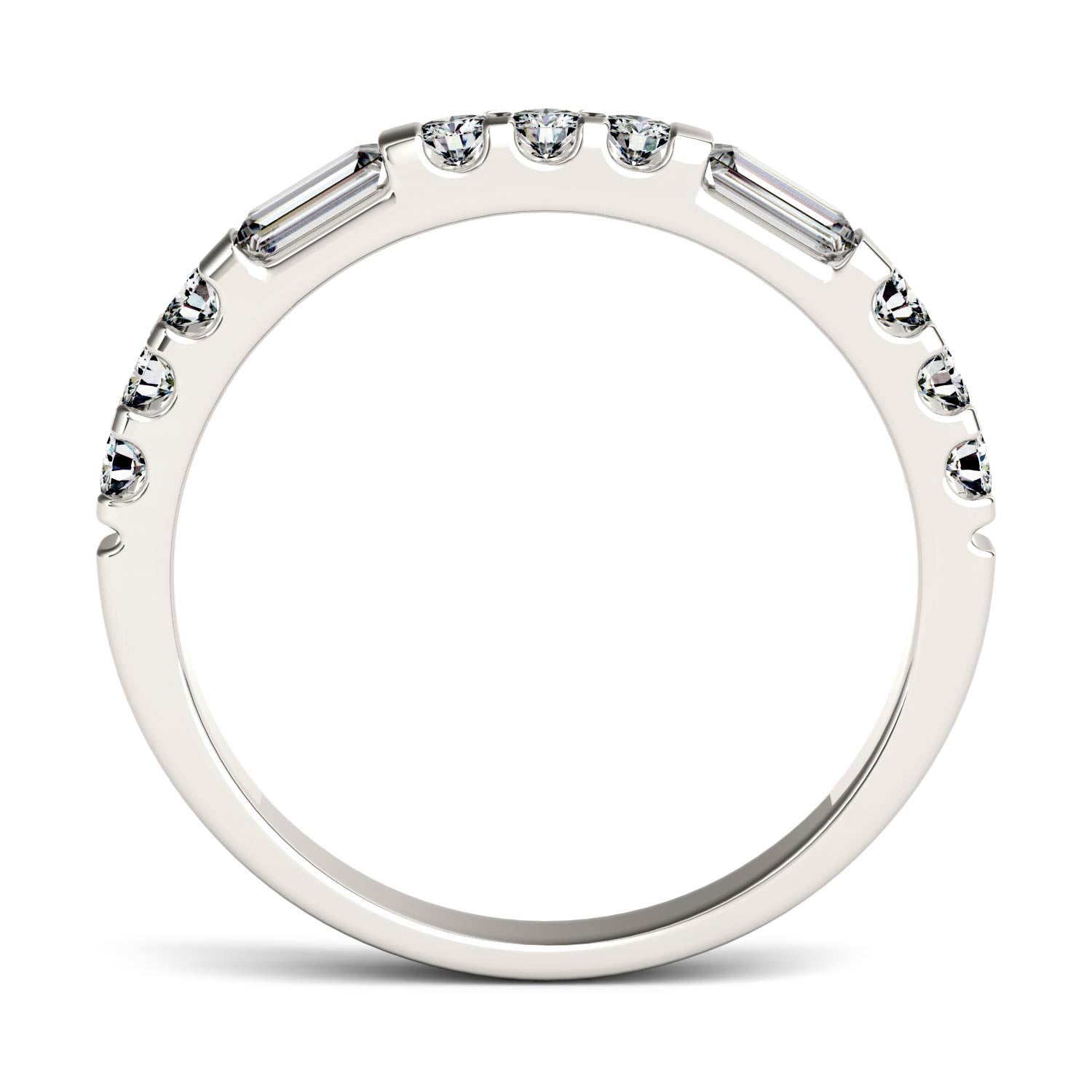 by Jewelry by Johan White Gold Stacker Ring by Charles & Colvard with Baguette Moissanites 002208