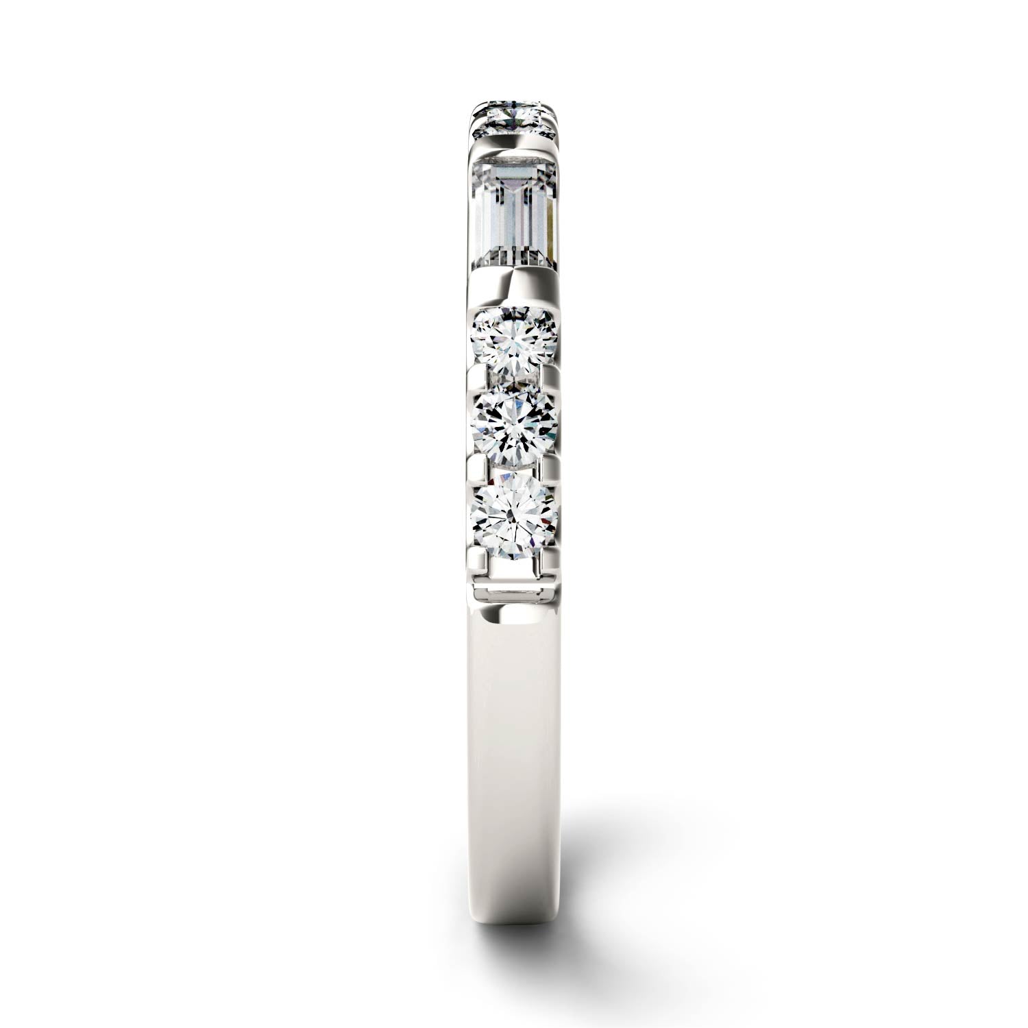 by Jewelry by Johan White Gold Stacker Ring by Charles & Colvard with Baguette Moissanites 002210