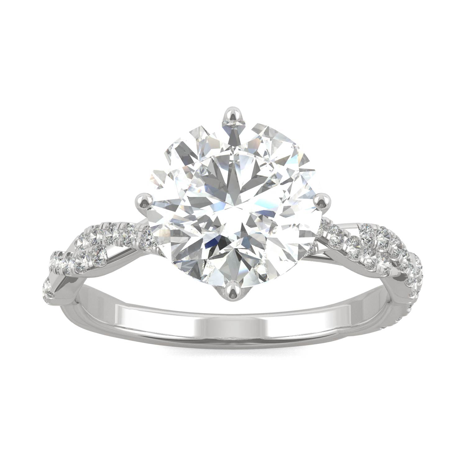 by Jewelry by Johan Pave Charles & Colvard Moissanite Statement Ring in White Gold 002131