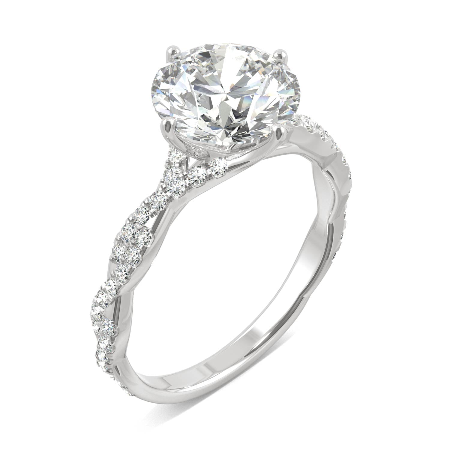 by Jewelry by Johan Pave Charles & Colvard Moissanite Statement Ring in White Gold 002133