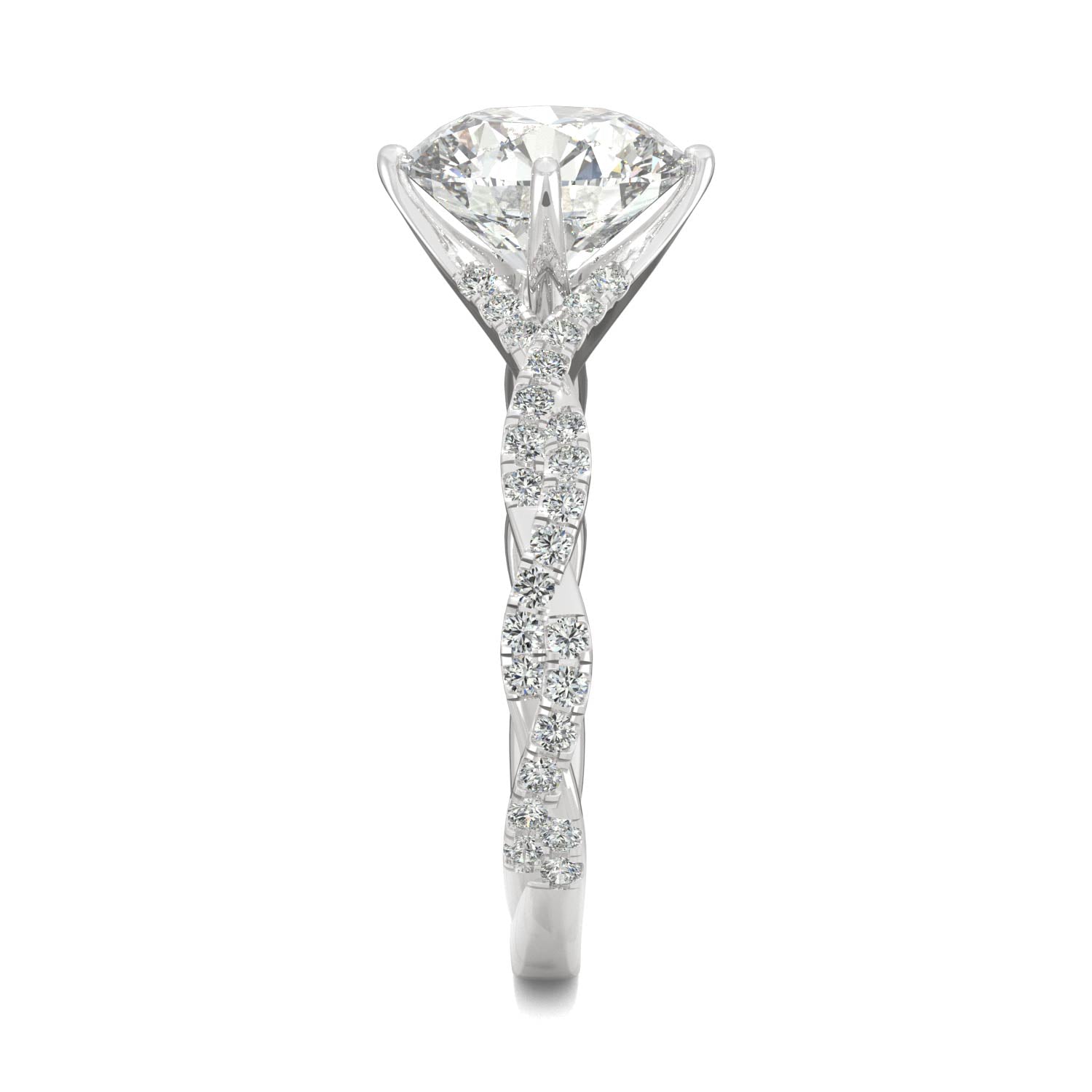by Jewelry by Johan Pave Charles & Colvard Moissanite Statement Ring in White Gold 002136
