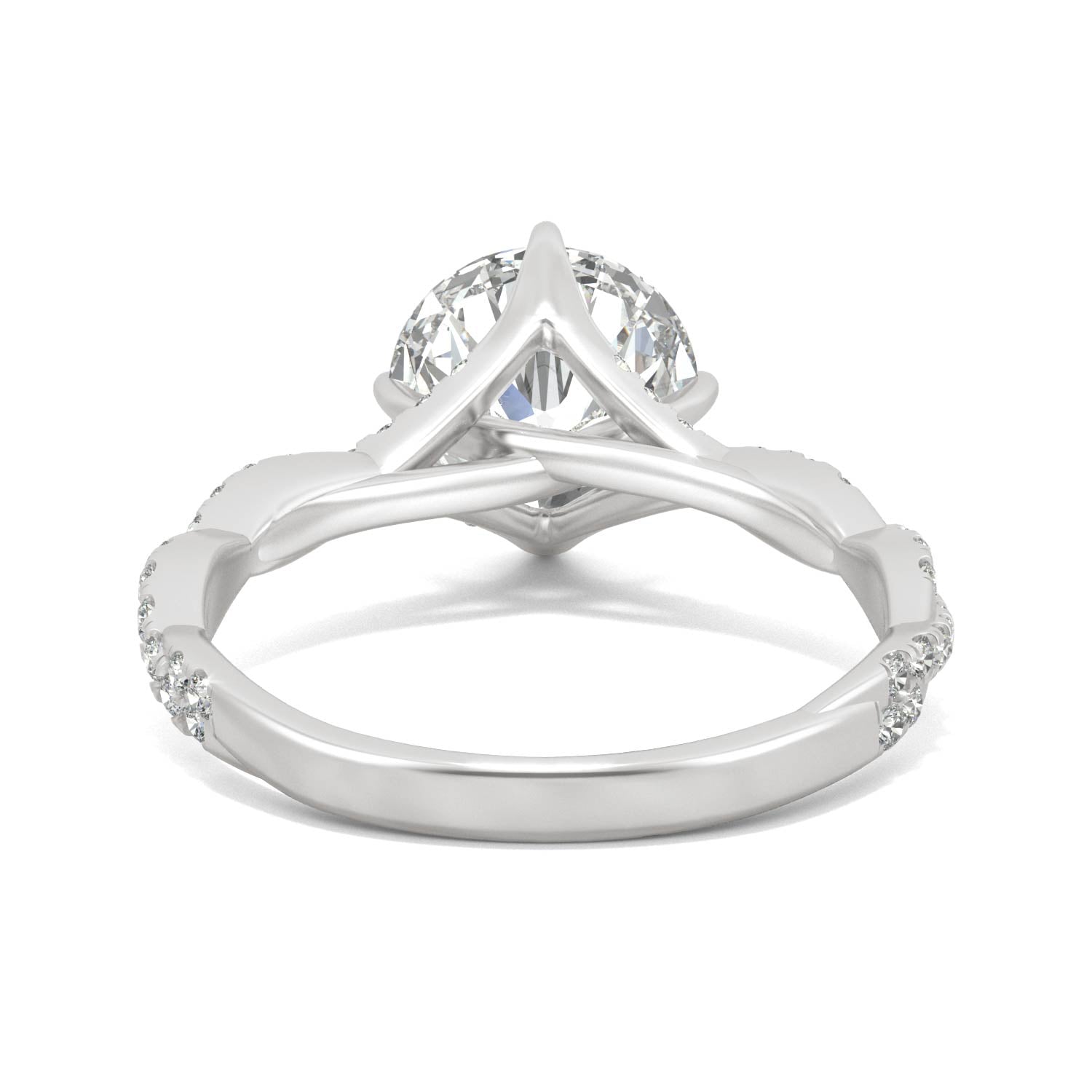 by Jewelry by Johan Pave Charles & Colvard Moissanite Statement Ring in White Gold 002132